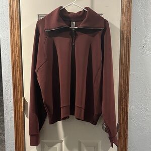 SPANX Burgundy Air Essentials Zip-Up